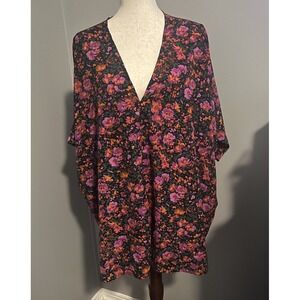 JODIFL Women's Top Floral Short Sleeve‎ Size 3X Blouse